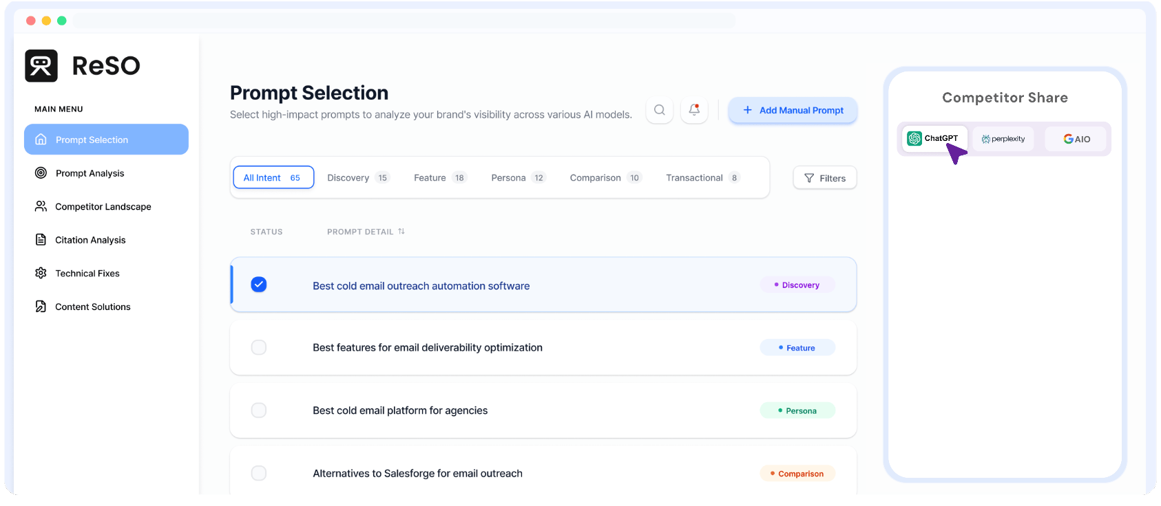 Prompt Selection Report Dashboard